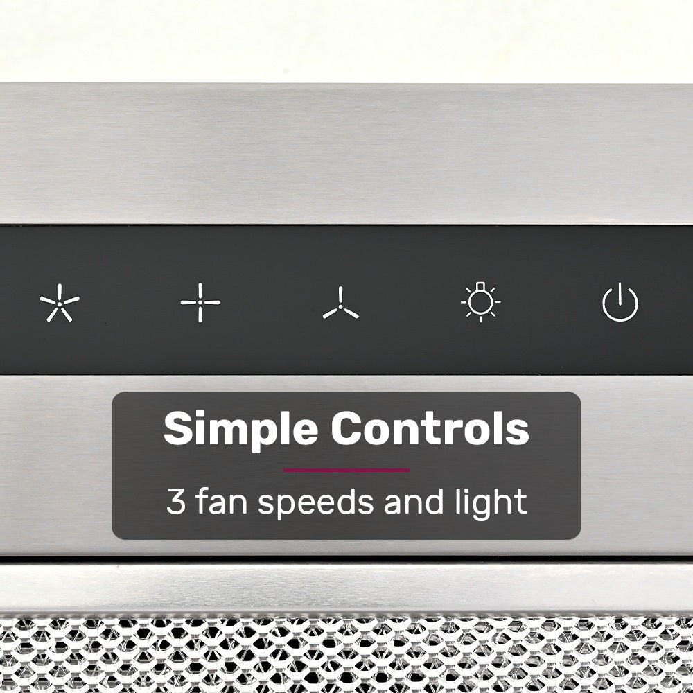 EUROCHEF 60cm Undermount Rangehood Silver, Quiet 3-Speed, 3-Layer Dishwashable Filter, LED Lights EUR60N V219-RGHUDREC6NFA