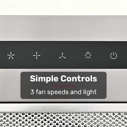 EUROCHEF 60cm Undermount Rangehood Silver, Quiet 3-Speed, 3-Layer Dishwashable Filter, LED Lights EUR60N V219-RGHUDREC6NFA