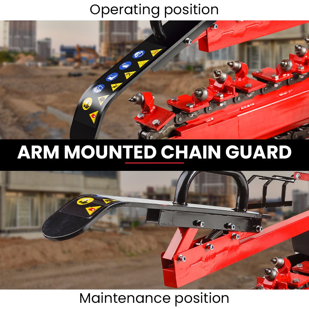BAUMR-AG TRN660 8HP 600mmx90mm Trench Digger, Heavy-duty Carbide Claws, EZ Start, 8HP, Adj Controls V219-RURTRNBMRA660