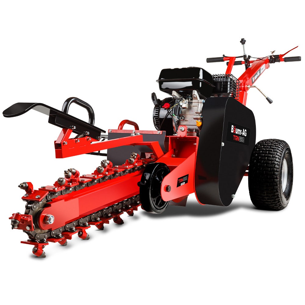 BAUMR-AG TRN660 8HP 600mmx90mm Trench Digger, Heavy-duty Carbide Claws, EZ Start, 8HP, Adj Controls V219-RURTRNBMRA660