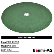 5 x Baumr-AG 400mm Abrasive Composite Blade, for Metal Cut Off Saw V219-SAWBLDBMM45A