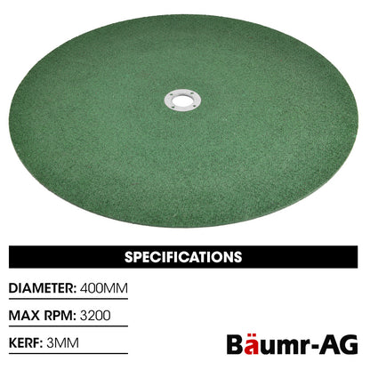 5 x Baumr-AG 400mm Abrasive Composite Blade, for Metal Cut Off Saw V219-SAWBLDBMM45A