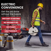 BAUMR-AG 3500W 350mm/14" Electric Concrete Demolition Cut-Off Saw, Wet and Dry Cutting, Diamond Blade, Vacuum V219-SAWCONBME8XA