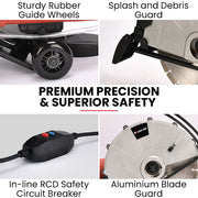 BAUMR-AG 3500W 350mm/14" Electric Concrete Demolition Cut-Off Saw, Wet and Dry Cutting, Diamond Blade, Vacuum V219-SAWCONBME8XA