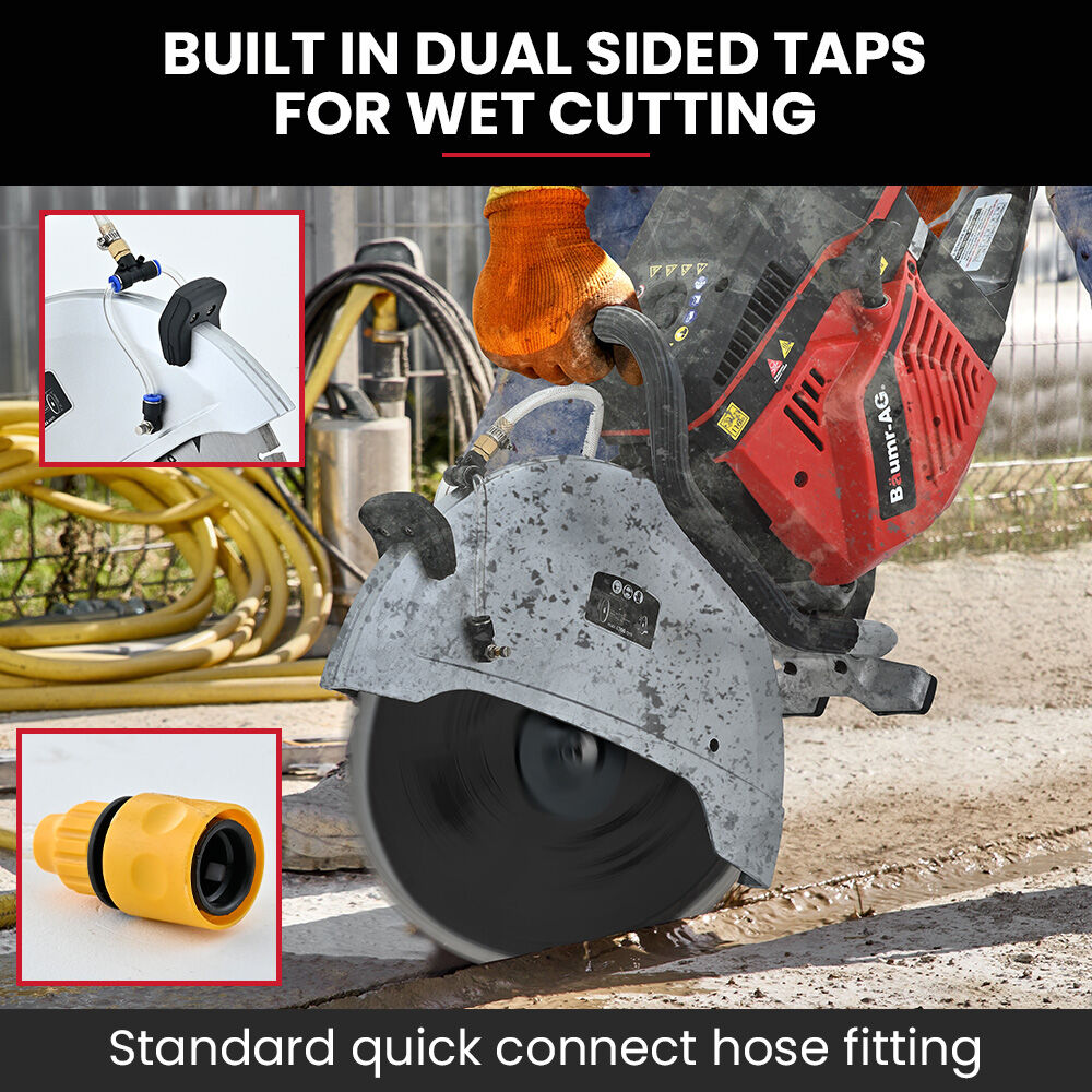 BAUMR-AG 400mm Professional Concrete Demolition Saw 94cc 2-Stroke, Wet and Dry Demo Cutting, 16" Diamond V219-SAWCONBMP1MA