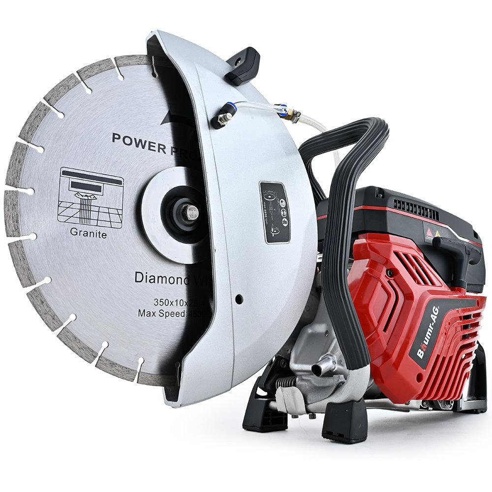BAUMR-AG 350mm Professional Concrete Demolition Saw 74cc 2-Stroke, Wet and Dry Demo Cutting, 14" Diamond V219-SAWCONBMP8CA