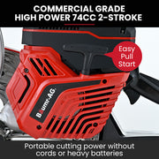 BAUMR-AG 350mm Professional Concrete Demolition Saw 74cc 2-Stroke, Wet and Dry Demo Cutting, 14" Diamond V219-SAWCONBMP8CA
