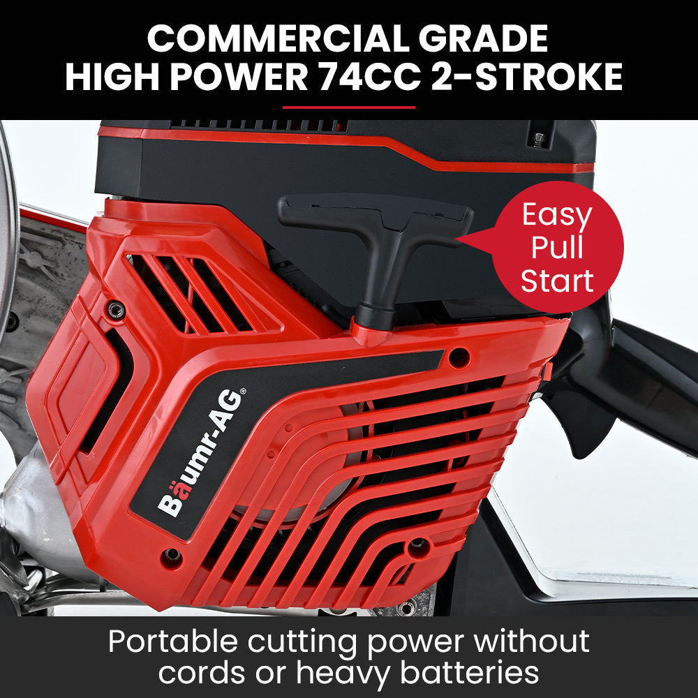 BAUMR-AG 350mm Professional Concrete Demolition Saw 74cc 2-Stroke, Wet and Dry Demo Cutting, 14" Diamond V219-SAWCONBMP8CA