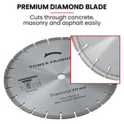 BAUMR-AG 350mm Professional Concrete Demolition Saw 74cc 2-Stroke, Wet and Dry Demo Cutting, 14" Diamond V219-SAWCONBMP8CA