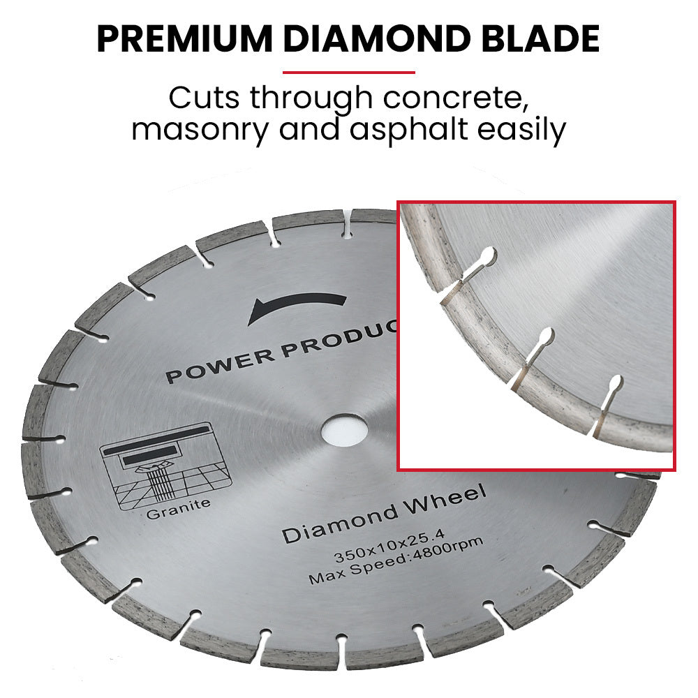 BAUMR-AG 350mm Professional Concrete Demolition Saw 74cc 2-Stroke, Wet and Dry Demo Cutting, 14" Diamond V219-SAWCONBMP8CA