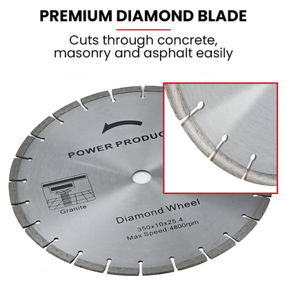 BAUMR-AG 350mm Professional Concrete Demolition Saw 74cc 2-Stroke, Wet and Dry Demo Cutting, 14" Diamond V219-SAWCONBMP8CA