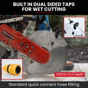 BAUMR-AG 350mm Professional Concrete Demolition Saw 74cc 2-Stroke, Wet and Dry Demo Cutting, 14" Diamond V219-SAWCONBMP8CA