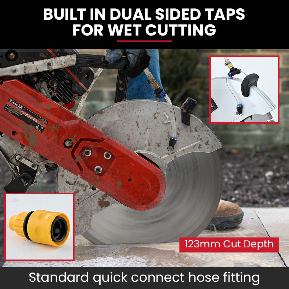 BAUMR-AG 350mm Professional Concrete Demolition Saw 74cc 2-Stroke, Wet and Dry Demo Cutting, 14" Diamond V219-SAWCONBMP8CA