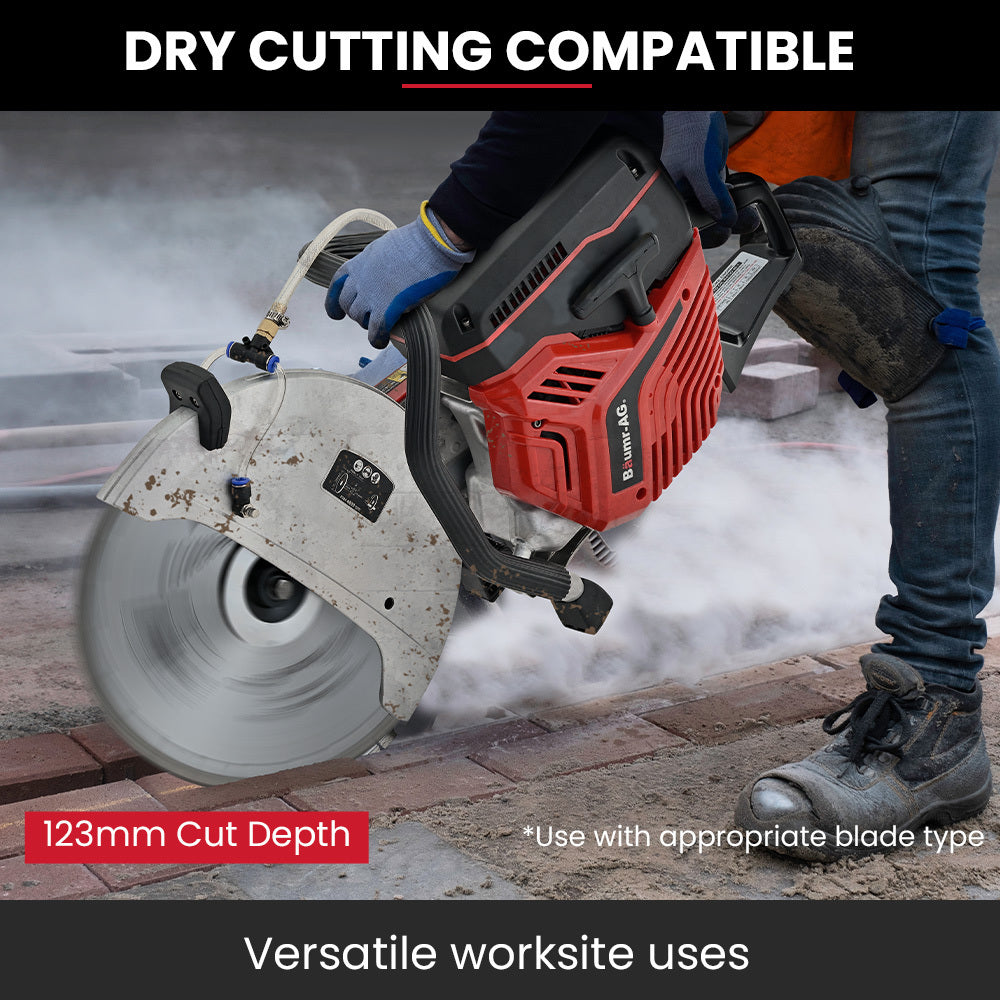 BAUMR-AG 350mm Professional Concrete Demolition Saw 74cc 2-Stroke, Wet and Dry Demo Cutting, 14" Diamond V219-SAWCONBMP8CA