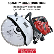 BAUMR-AG 350mm Professional Concrete Demolition Saw 74cc 2-Stroke, Wet and Dry Demo Cutting, 14" Diamond V219-SAWCONBMP8CA
