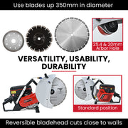 BAUMR-AG 350mm Professional Concrete Demolition Saw 74cc 2-Stroke, Wet and Dry Demo Cutting, 14" Diamond V219-SAWCONBMP8CA