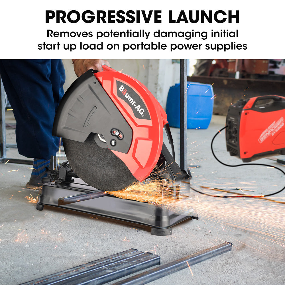 BAUMR-AG 2400W 355mm 14" Abrasive Metal Chop Saw Cut Off Machine, Soft Start, 45 Degree Mitre V219-SAWMCTBM3CVA