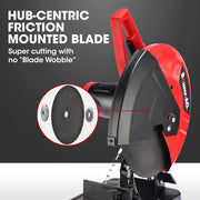 BAUMR-AG 2400W 355mm 14" Abrasive Metal Chop Saw Cut Off Machine, Soft Start, 45 Degree Mitre V219-SAWMCTBM3CVA