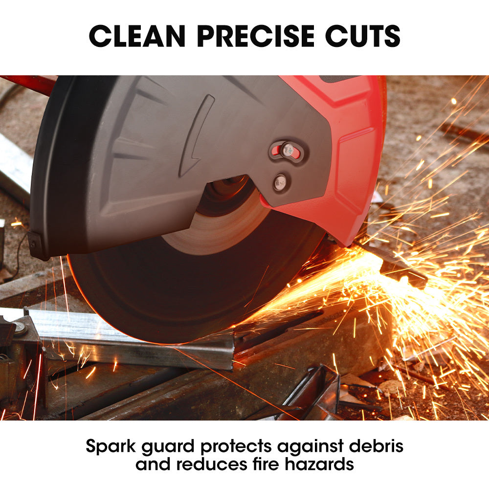 BAUMR-AG 2400W 355mm 14" Abrasive Metal Chop Saw Cut Off Machine, Soft Start, 45 Degree Mitre V219-SAWMCTBM3CVA
