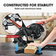 BAUMR-AG 210mm Compound Mitre Saw Dual Bevel Sliding Drop Saws 1500W V219-SAWMITBMRA20SR