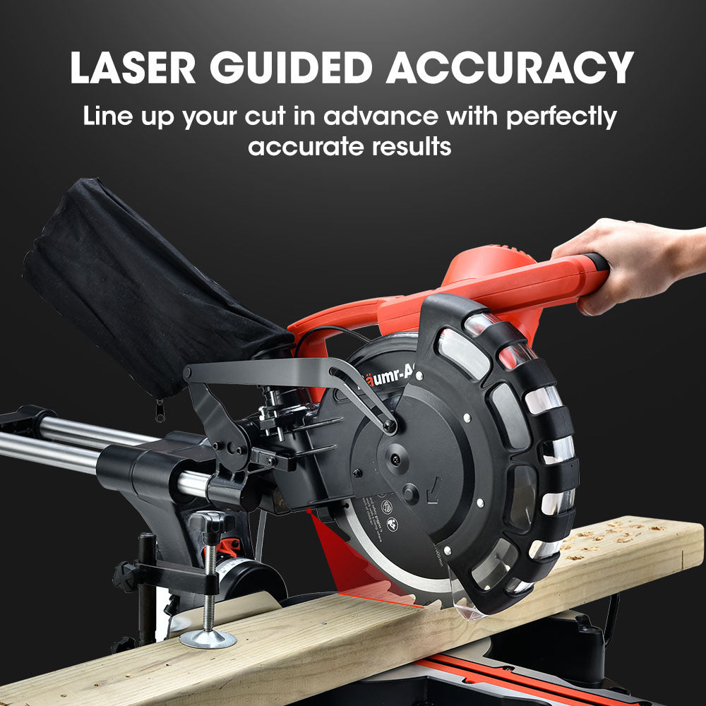 BAUMR-AG 254mm Dual Bevel Sliding Compound Mitre Drop Saw V219-SAWMITBMRA25DR