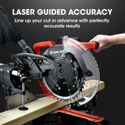 BAUMR-AG 305mm Compound Mitre Saw Dual Bevel Sliding Drop Saws 2200W V219-SAWMITBMRA30DR