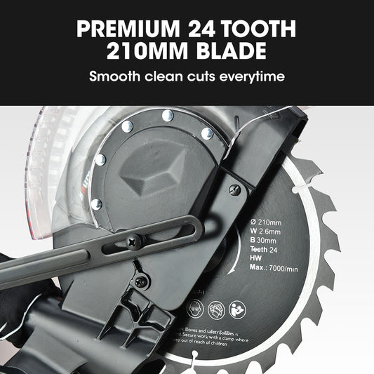 BAUMR-AG 210mm Sliding Compound Mitre Drop Saw and Adjustable Stand Combo V219-SAWMTRBM20SF17