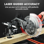 BAUMR-AG 210mm Sliding Compound Mitre Drop Saw and Adjustable Stand Combo V219-SAWMTRBM20SF17