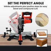 BAUMR-AG 210mm Sliding Compound Mitre Drop Saw and Adjustable Stand Combo V219-SAWMTRBM20SF17