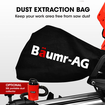 BAUMR-AG 210mm Sliding Compound Mitre Drop Saw and Adjustable Stand Combo V219-SAWMTRBM20SF17