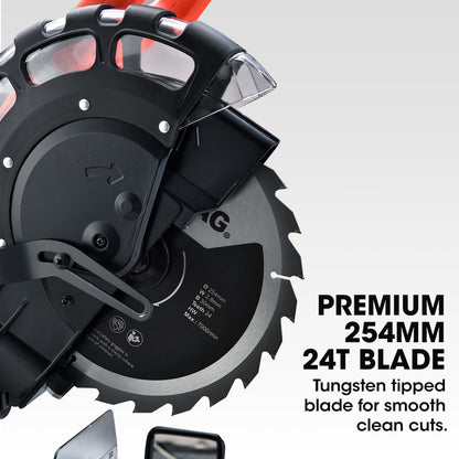 BAUMR-AG 254mm Sliding Compound dual Mitre Drop Saw and Adjustable Stand Combo V219-SAWMTRBM25DF17