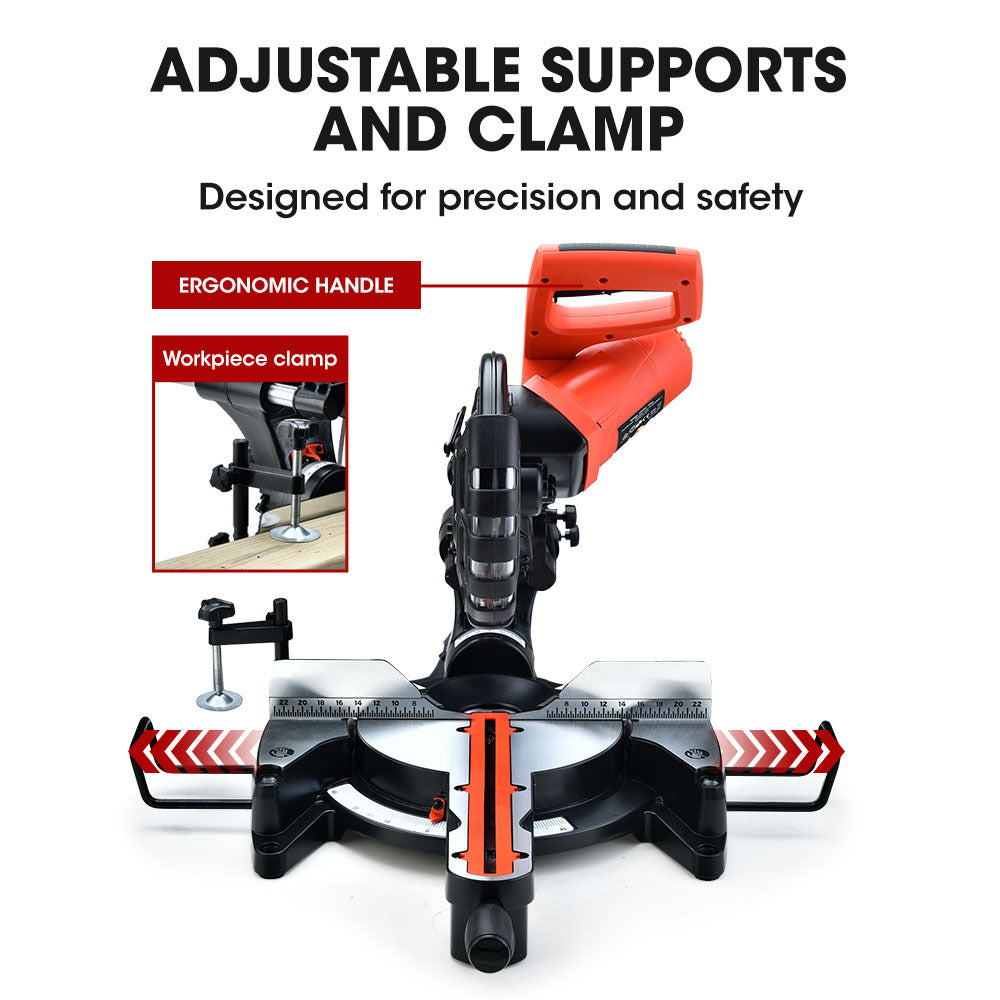 BAUMR-AG 254mm Sliding Compound dual Mitre Drop Saw and Adjustable Stand Combo V219-SAWMTRBM25DF17