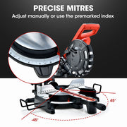 BAUMR-AG 254mm Sliding Compound dual Mitre Drop Saw and Adjustable Stand Combo V219-SAWMTRBM25DF17