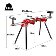 BAUMR-AG 254mm Sliding Compound dual Mitre Drop Saw and Adjustable Stand Combo V219-SAWMTRBM25DF17