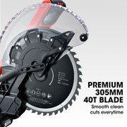 BAUMR-AG 305mm Dual Bevel Sliding Compound Mitre Drop Saw and Adjustable Stand Combo V219-SAWMTRBM30DF17