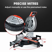 BAUMR-AG 305mm Dual Bevel Sliding Compound Mitre Drop Saw and Adjustable Stand Combo V219-SAWMTRBM30DF17