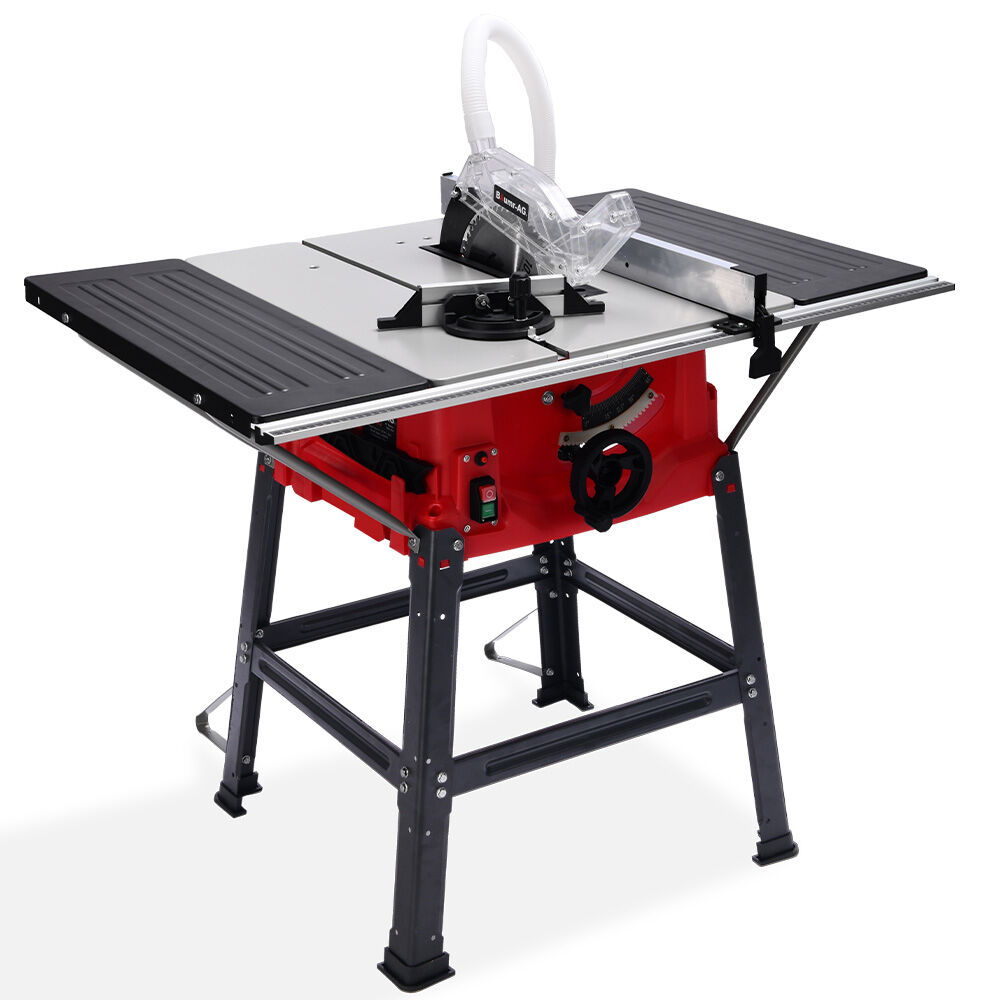 BAUMR-AG 2000W 255mm 10" Compound Table Saw, with Stand, Expandable Worktop, Vacuum Port, 45 Degree Bevel, V219-SAWTBLBMX50A