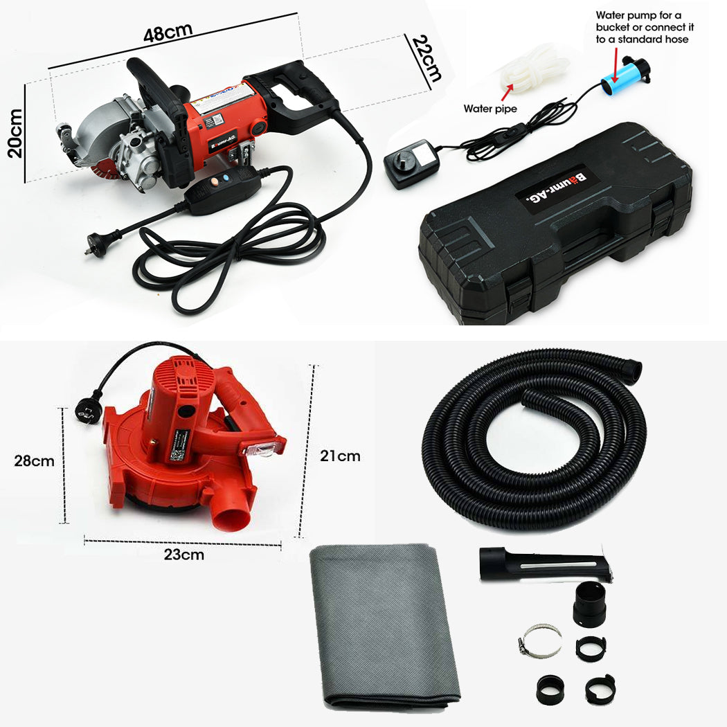 BAUMR-AG Wall Chaser and Vacuum Combo Dust Collector Concrete Chasing Machine V219-SAWWCSBMRAVC5-6X4