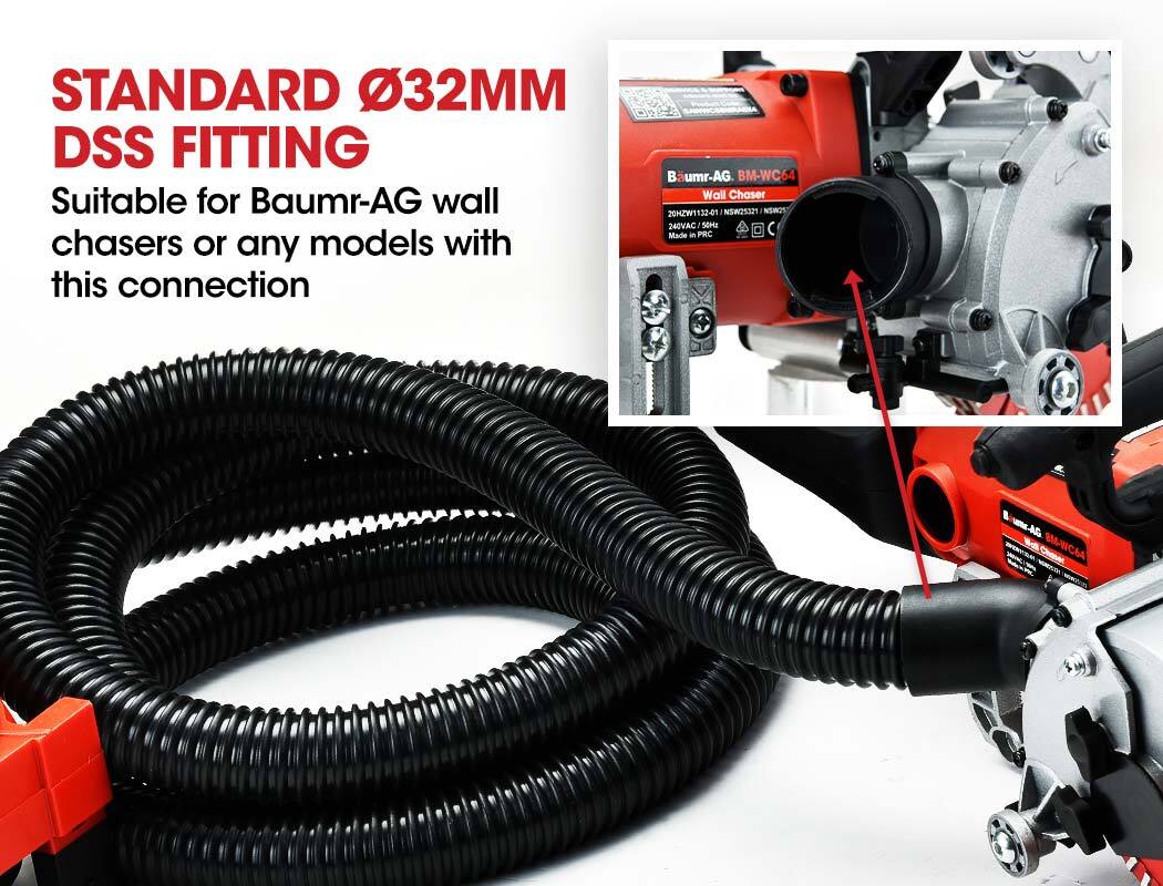 BAUMR-AG Vacuum for Wall Chaser Standard 32mm Concrete Chasing Dust Collector V219-SAWWCSBMRAVC5