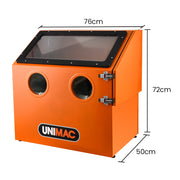 UNIMAC 110L Benchtop Sandblasting Cabinet, with Sandblast Gun Set with Hose, LED Light V219-SBLBENUMB1XA