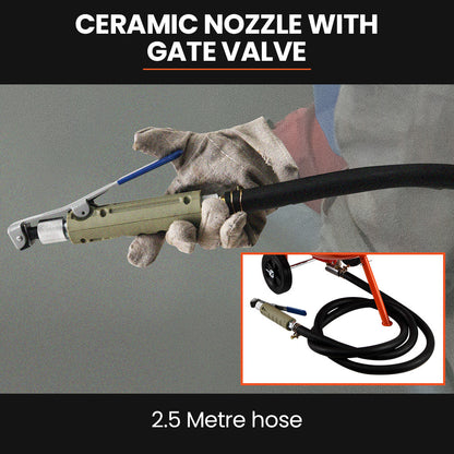 UNIMAC 38L Sandblasting Tank, Pressurised Design with Sandblast Gun Set with Hose V219-SBLTNKUMT4XA