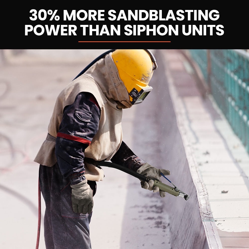 UNIMAC 38L Sandblasting Tank, Pressurised Design with Sandblast Gun Set with Hose V219-SBLTNKUMT4XA