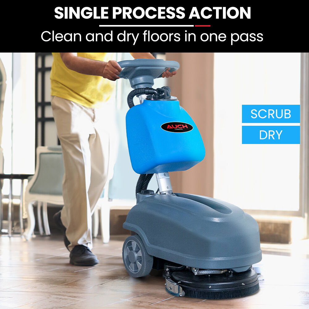 AUCH FSH14 Floor Scrubber & Dryer, 360mm, Battery Powered, Walk Behind, Multi-purpose Commercial Grade Machine V219-SCBHNDACH14A