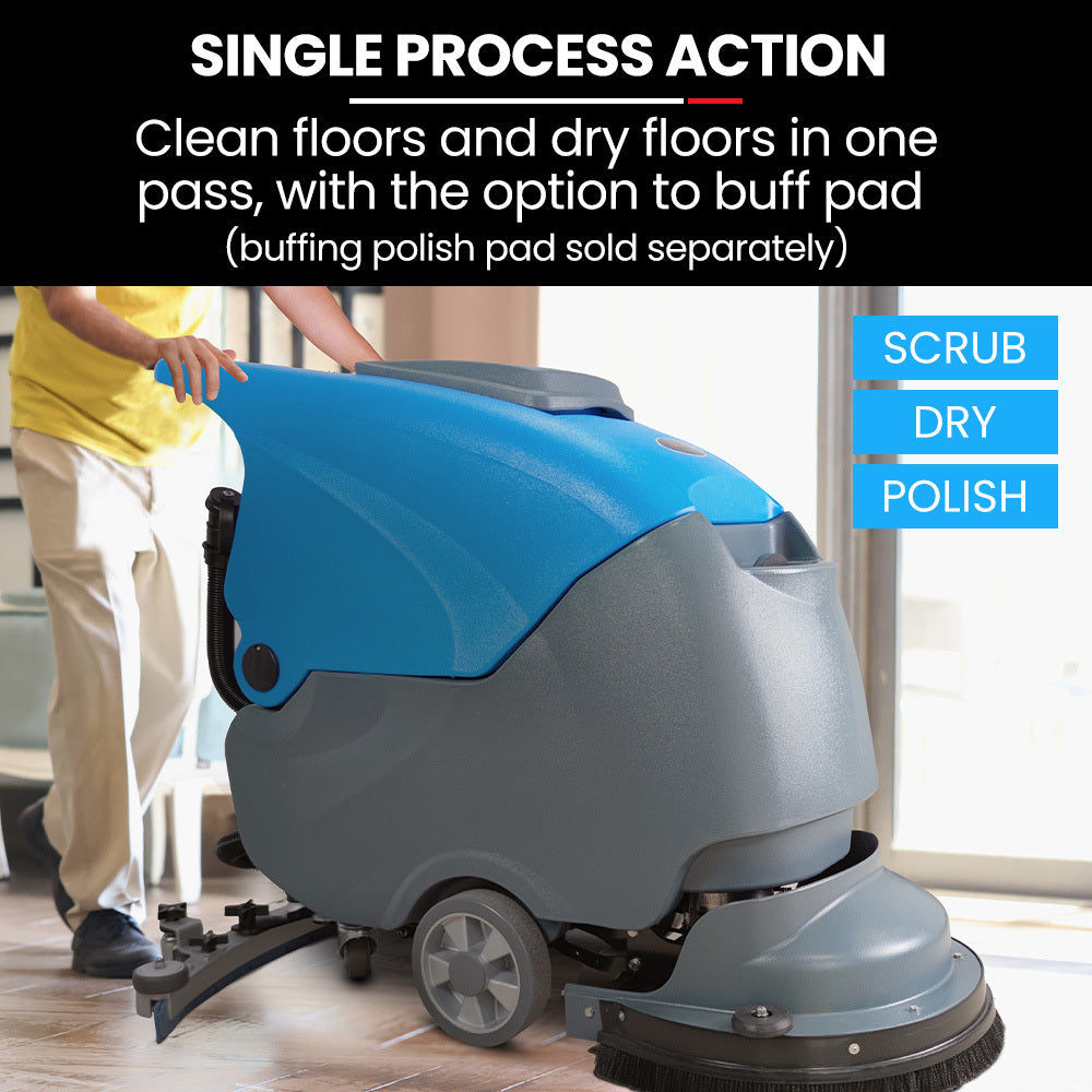 Auch FSH18 Floor Scrubber & Dryer, 490mm, Battery Powered, Walk Behind, Multi-purpose Commercial Grade Machine V219-SCBHNDACP18A