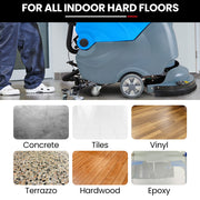 Auch FSH18 Floor Scrubber & Dryer, 490mm, Battery Powered, Walk Behind, Multi-purpose Commercial Grade Machine V219-SCBHNDACP18A