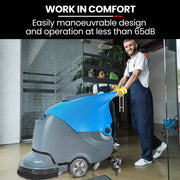 Auch FSH18 Floor Scrubber & Dryer, 490mm, Battery Powered, Walk Behind, Multi-purpose Commercial Grade Machine V219-SCBHNDACP18A