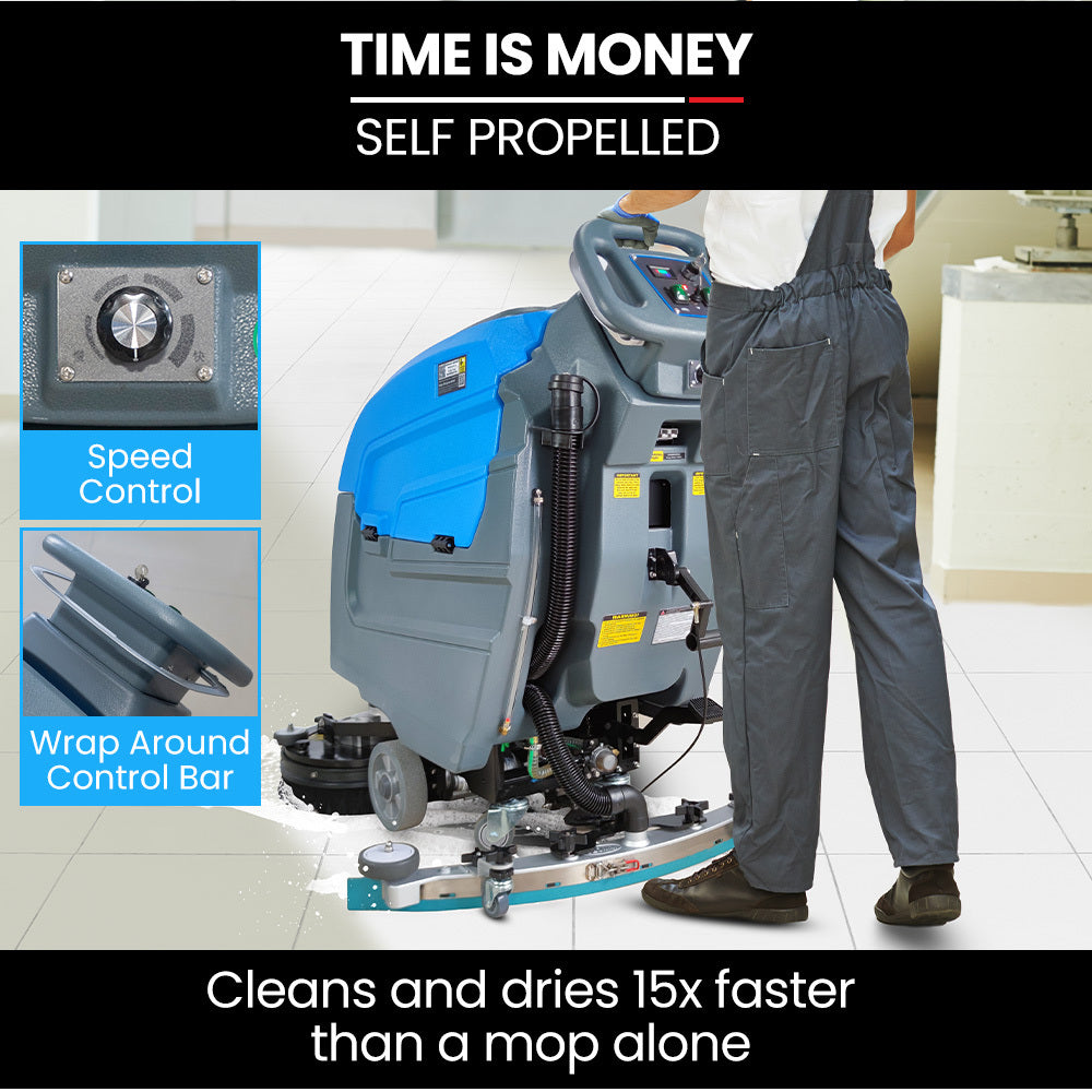 Auch FSP26 Self-Propelled Floor Scrubber & Dryer, 720mm, Battery Powered, Walk Behind, Multi-purpose V219-SCBHNDACP26A