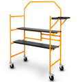 BAUMR-AG Mobile Scaffold Platform, 226kg Load, Steel Frame, Dual Height, Folding for easy Transport and V219-SCFMSCEQM10A