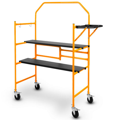 BAUMR-AG Mobile Scaffold Platform, 226kg Load, Steel Frame, Dual Height, Folding for easy Transport and V219-SCFMSCEQM10A