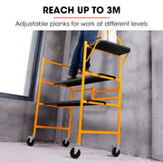BAUMR-AG Mobile Scaffold Platform, 226kg Load, Steel Frame, Dual Height, Folding for easy Transport and V219-SCFMSCEQM10A
